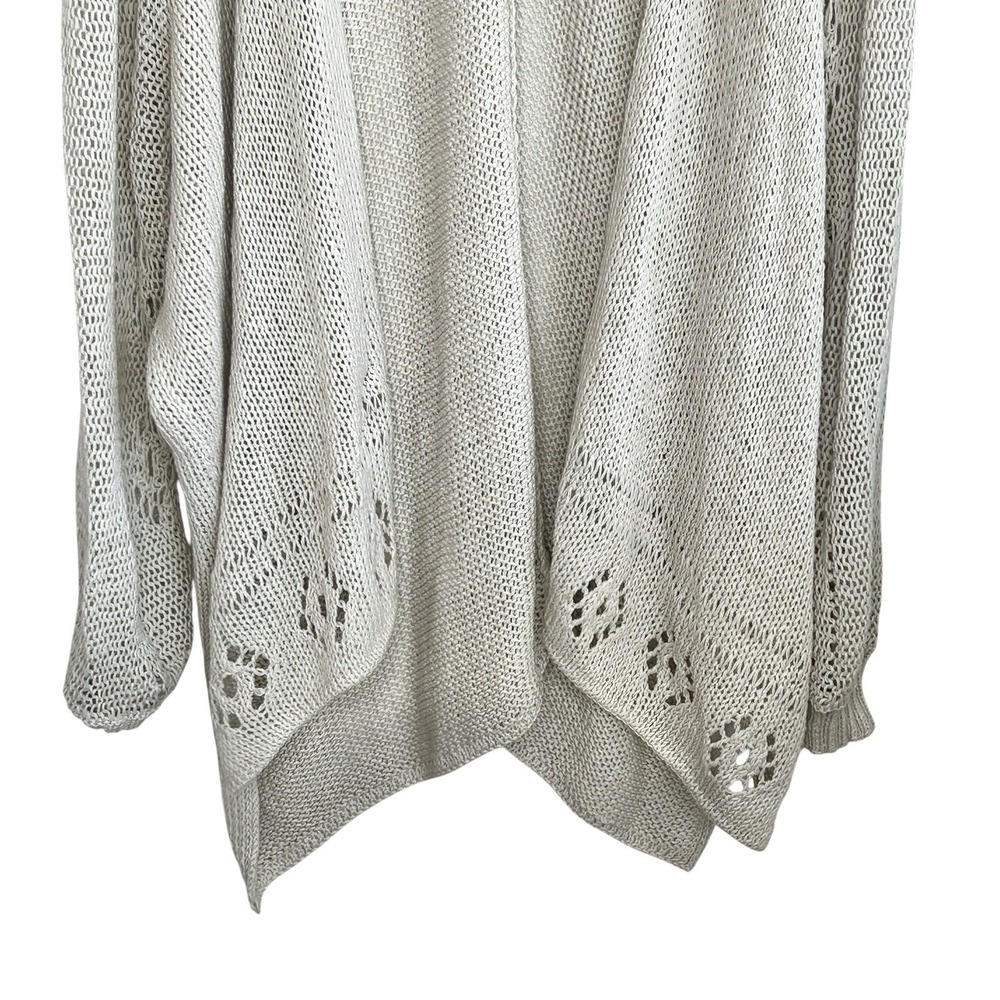 Wooden Ships Slouchy Boho Long Cardigan XL Oversize Coastal Grandma Sheer Beachy - Picture 4 of 9